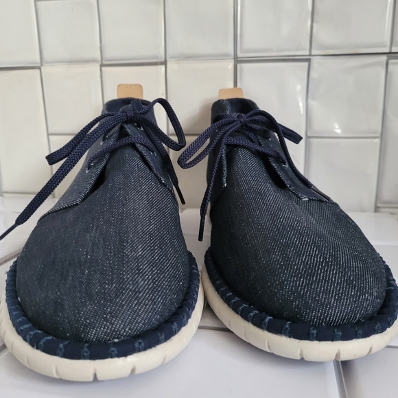 NWOT CLARKS Mens Navy Denim Chukka Boot  main image 6